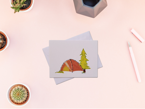 Little Orange Tent Greeting Card