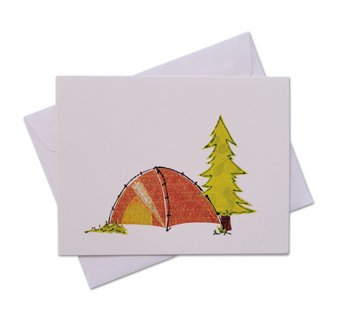 Little Orange Tent Greeting Card