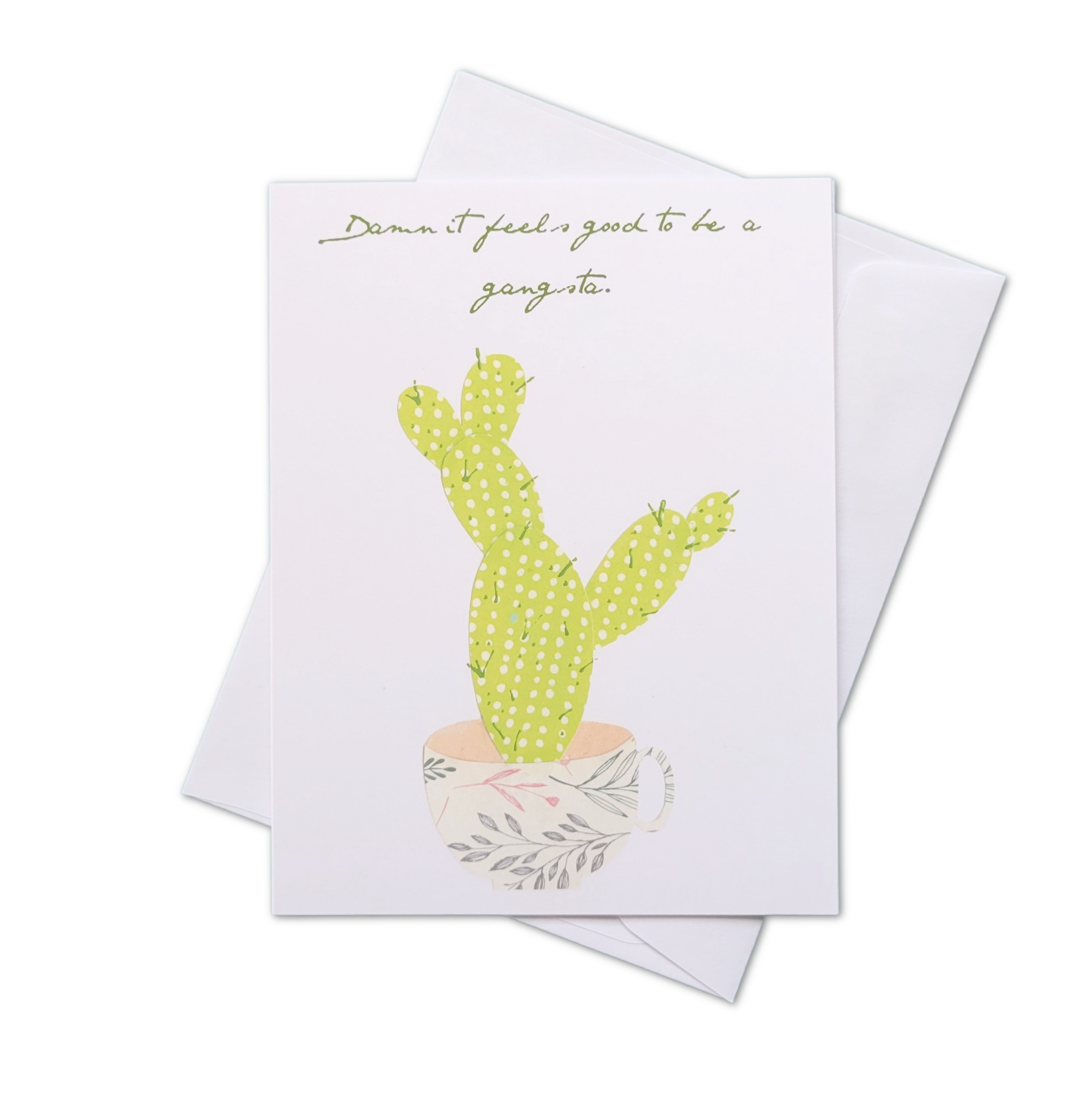 Gangsta in a Teacup Greeting Card