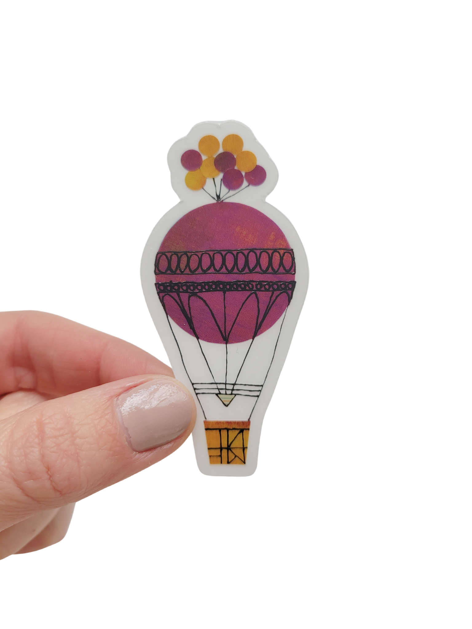 Hot Air Balloon Maroon Sticker