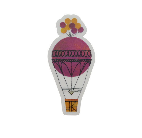 Hot Air Balloon Maroon Sticker