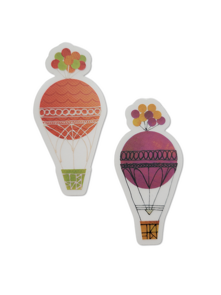 Hot Air Balloon Maroon Sticker